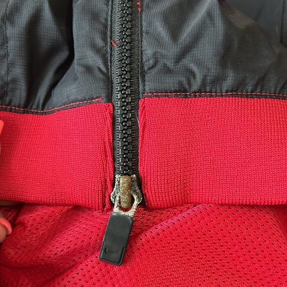 Vintage 90s Nike Center Swoosh Maryland Terrapins Terps Windbreaker Red Black - Picture 8 of 10